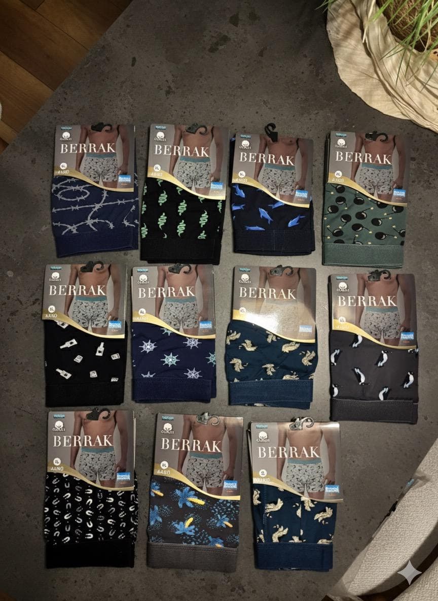 Erkek Karışık Renk ve Desenli Boxer 5'li Paket