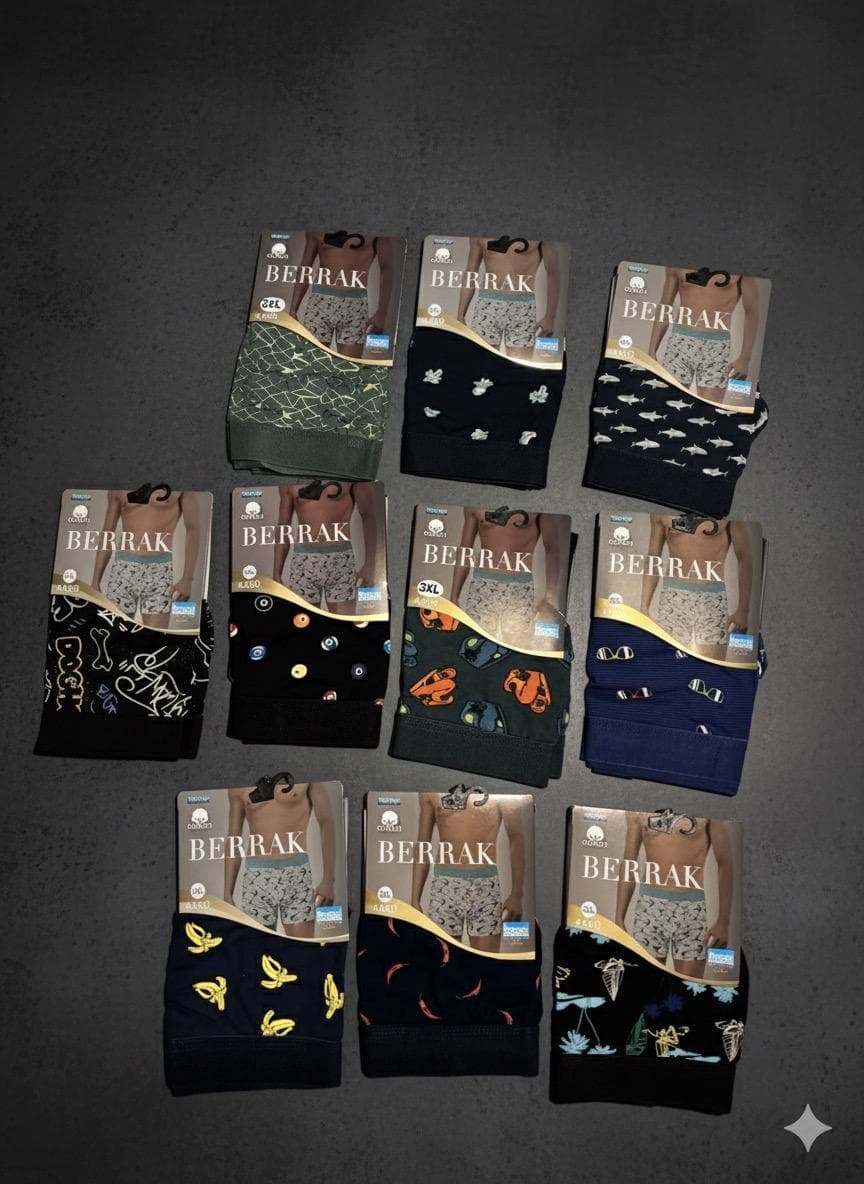 Erkek Karışık Renk ve Desenli Boxer 5'li Paket - 2