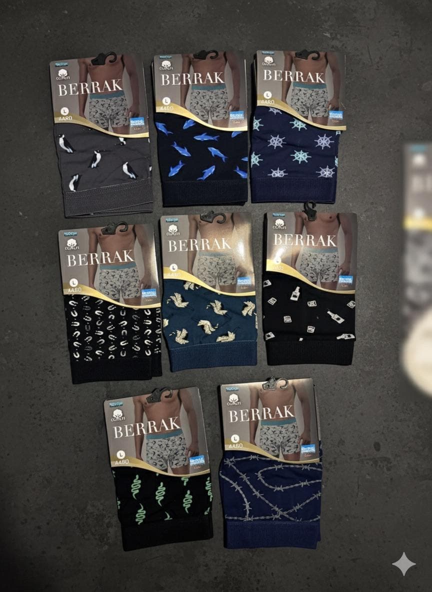 Erkek Karışık Renk ve Desenli Boxer 5'li Paket - 3