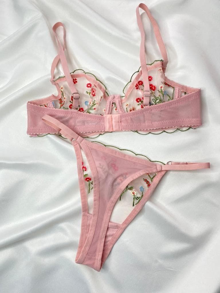 Velours Secrets Pembe Dallı Brode Takım - 3